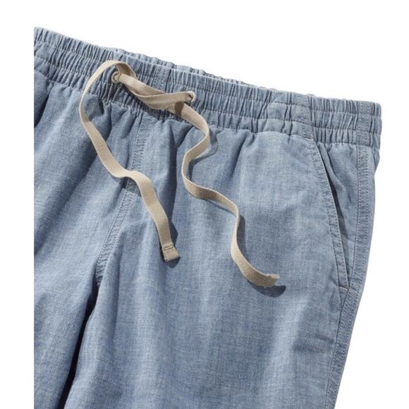 LL Bean Lakewashed Pull On Chambray Ankle Pants Plus Size 24W NWT - Picture 1 of 6